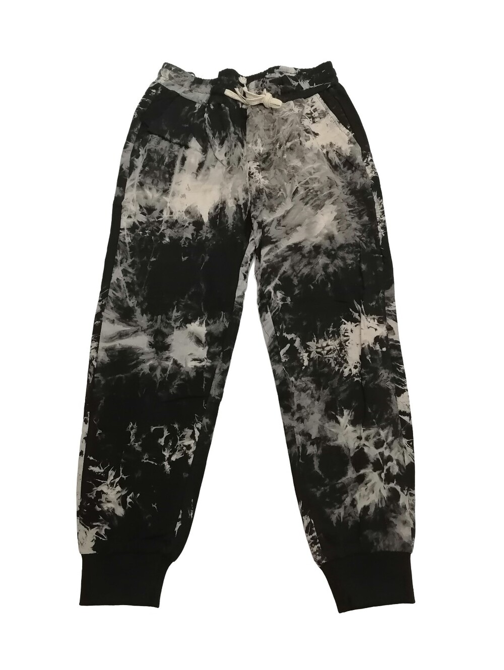 🐜🐜Black & White Cotton Tie-Dye Jogger Pants